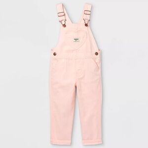 EUC OshKosh B'gosh Overalls Girls 24M Pink Cotton Heart Pocket Valentines